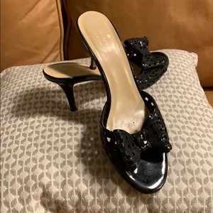 Kate Spade Black Bow Lattice Heels